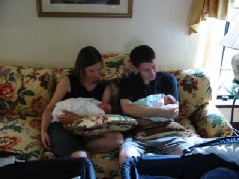 [Georgia and Josh with the twins]